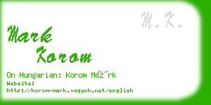 mark korom business card